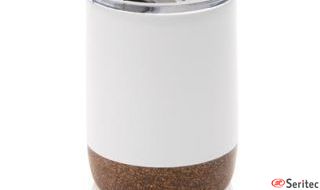 Taza personalizada al vacío con base de corcho